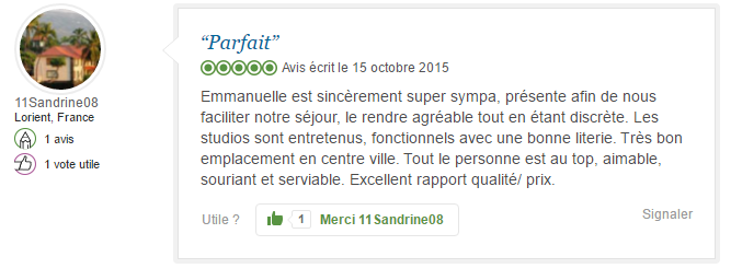 Avis d'une cliente d'un appart hôtel Smartappart à Lorient